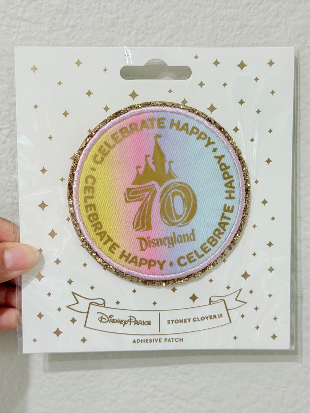 Disneyland Pastel Rainbow & Gold 70 Celebrate Happy Adhesive Patch